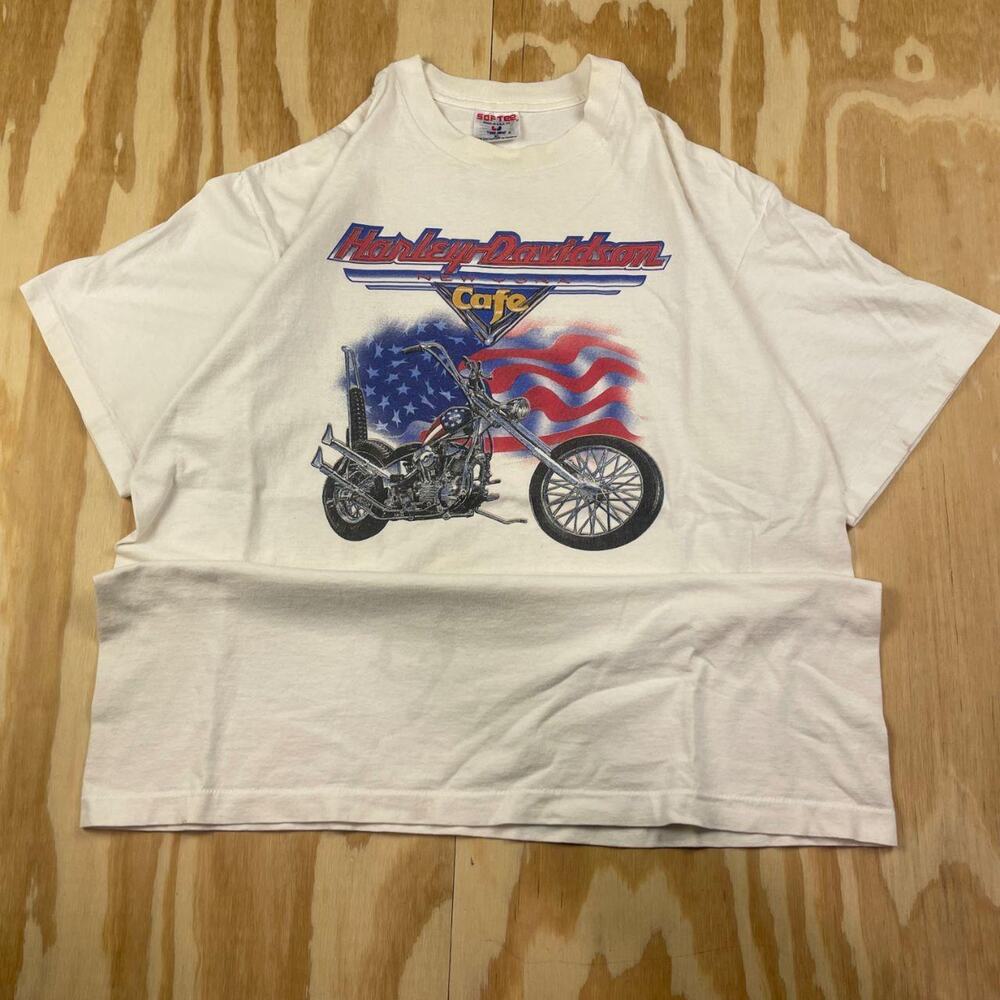 Vintage 90s Harley-Davidson Café T-Shirt – Men’s XL – Single Stitch USA Made